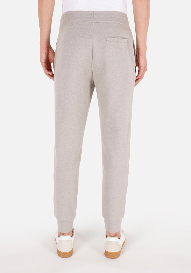Slim Fit Orta Bel Düz Erkek Taş Eşofman Altı
