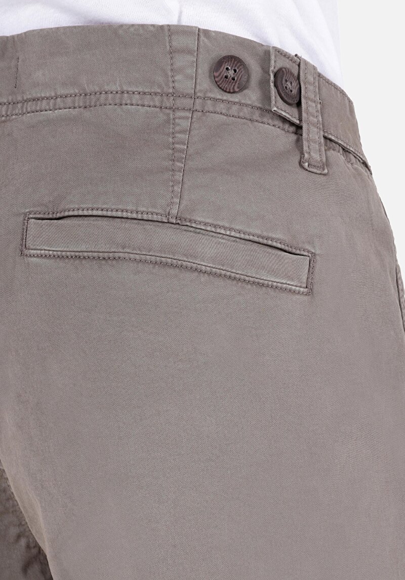 Regular Fit Orta Bel Düz Kargo Cepli Erkek Yeşil Şort