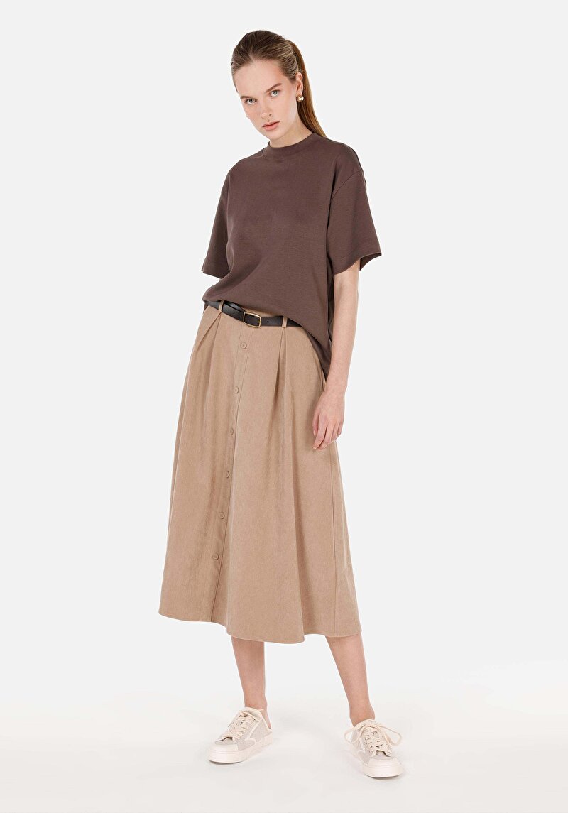 Maxi Length   Kadın Bej Etek
