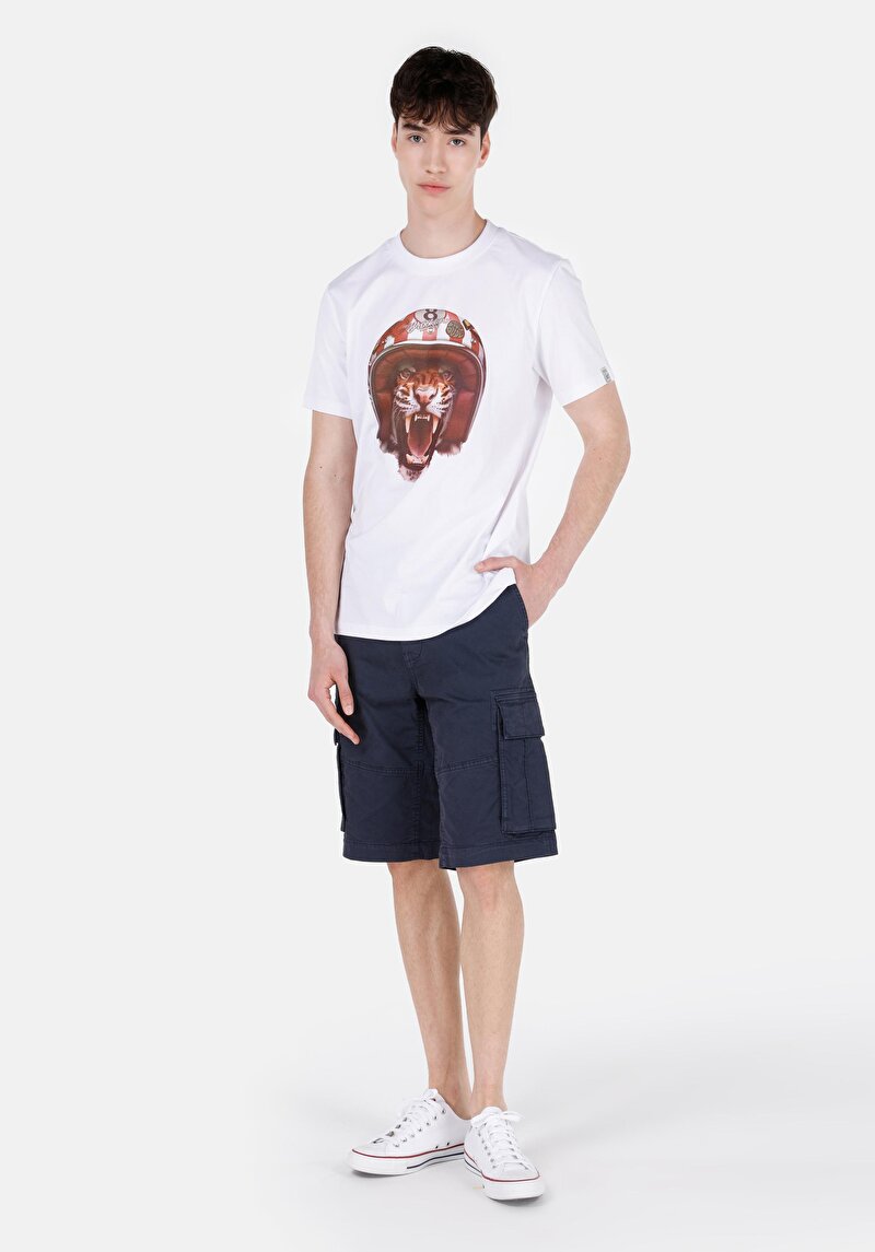 Regular Fit Cepli Orta Bel Düz Erkek Lacivert Şort