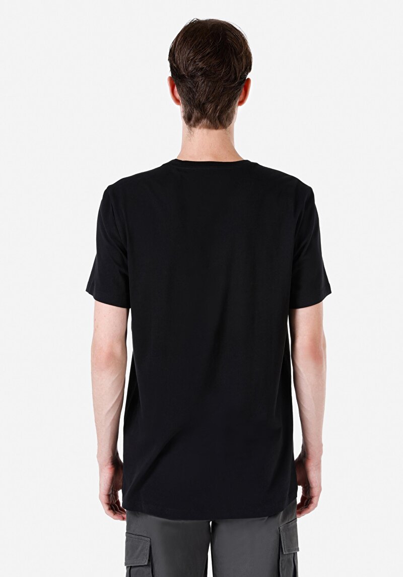 Regular Fit Yuvarlak Yaka Düz Erkek Siyah Kısa Kol Tişört