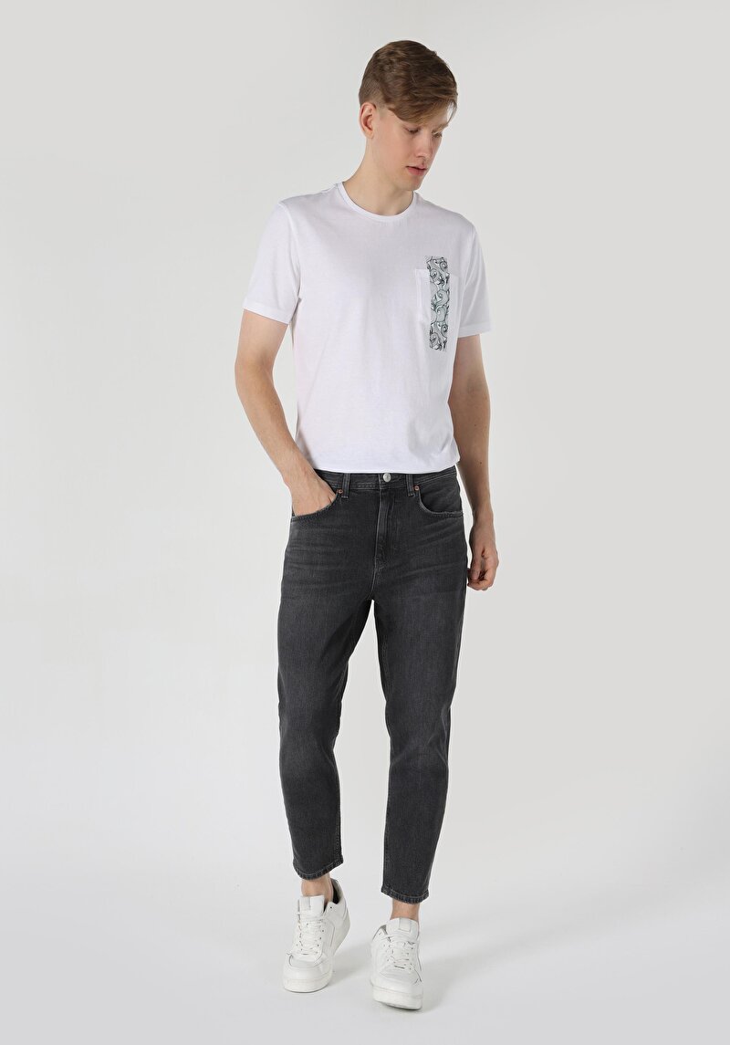 Carrot Fit Drop Crotch Havuç Paça Erkek Fermuarlı İndigo Jean Pantolon