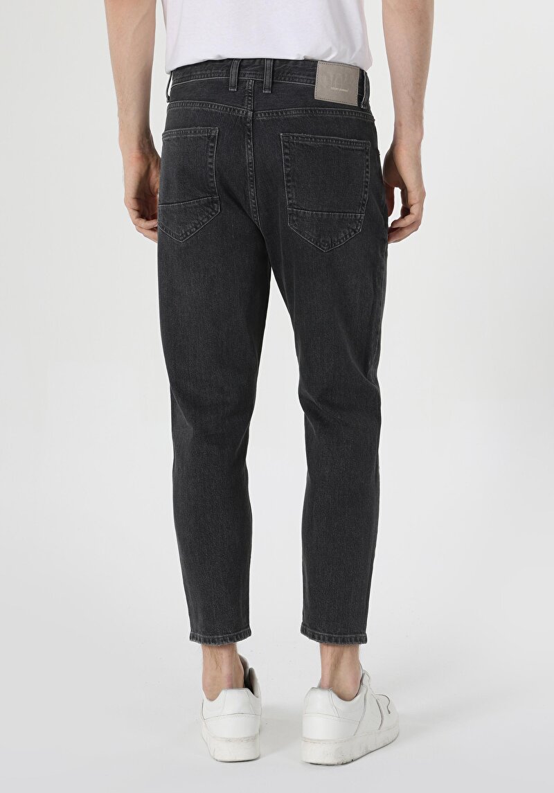 Carrot Fit Drop Crotch Havuç Paça Erkek Fermuarlı İndigo Jean Pantolon