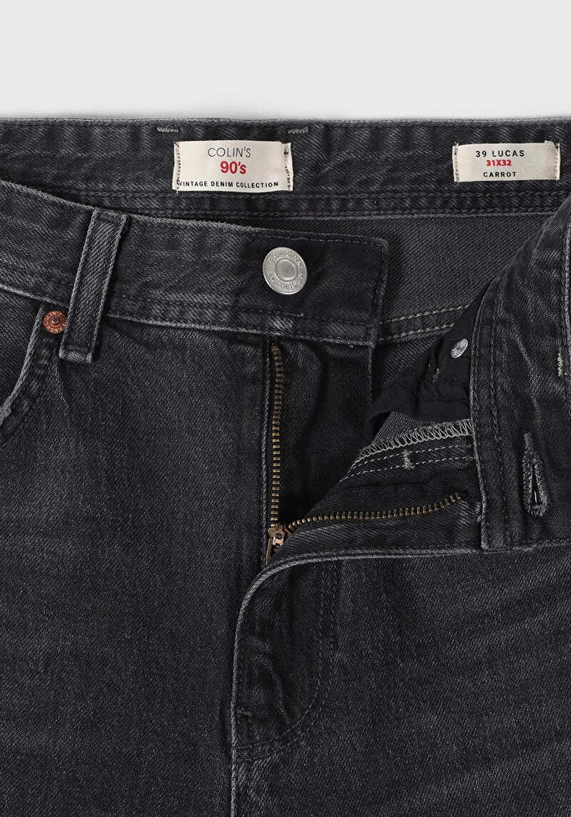 Carrot Fit Drop Crotch Havuç Paça Erkek Fermuarlı  İndigo Jean Pantolon