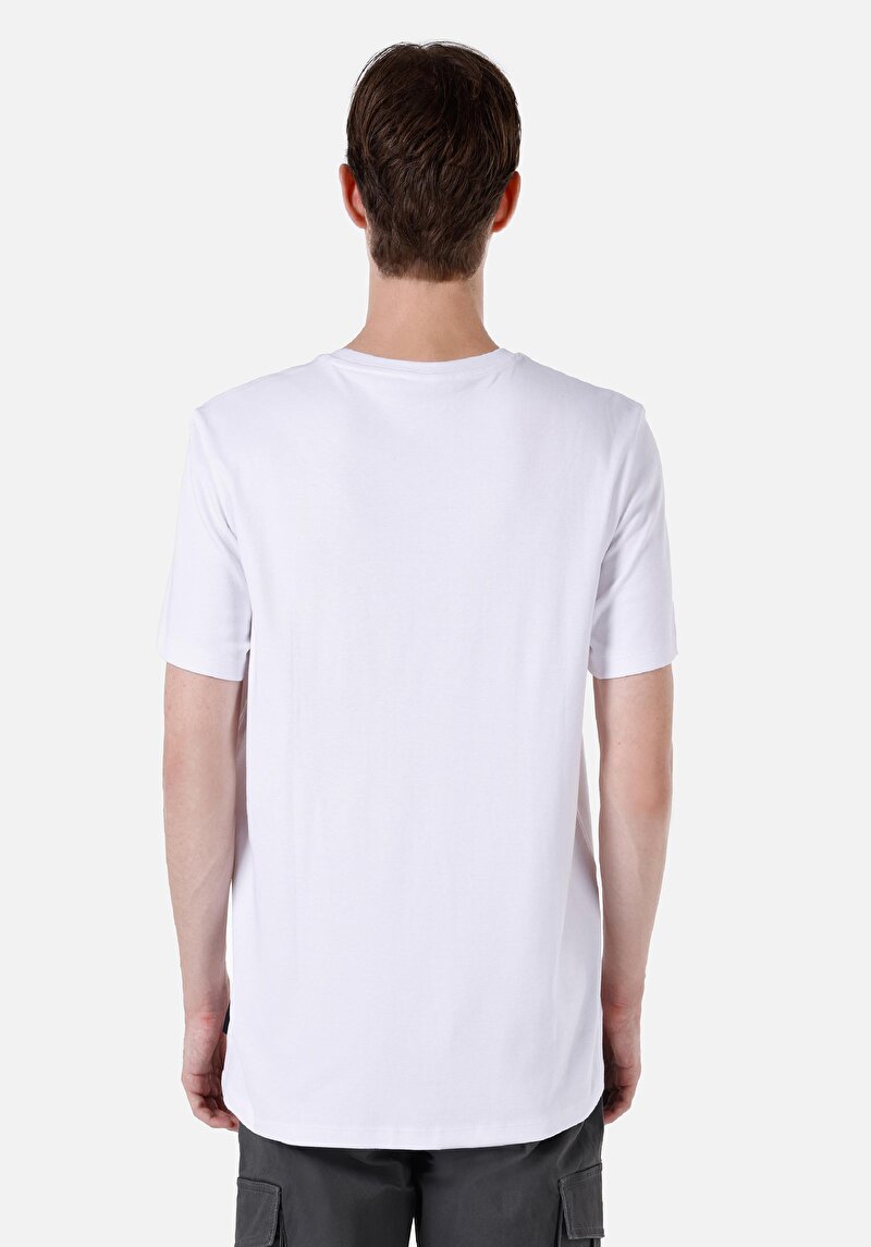 Regular Fit Yuvarlak Yaka Düz Erkek Beyaz Kısa Kol Tişört