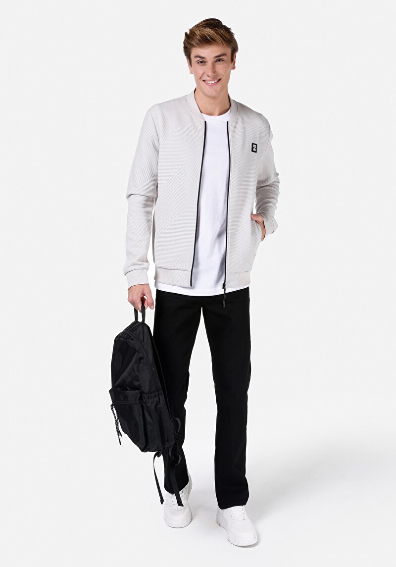 Slim Fit Örme Erkek Taş Ceket