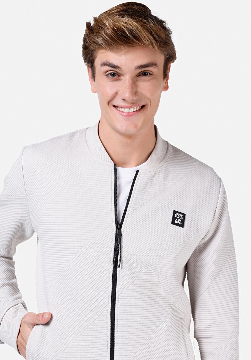 Slim Fit Örme Erkek Taş Ceket