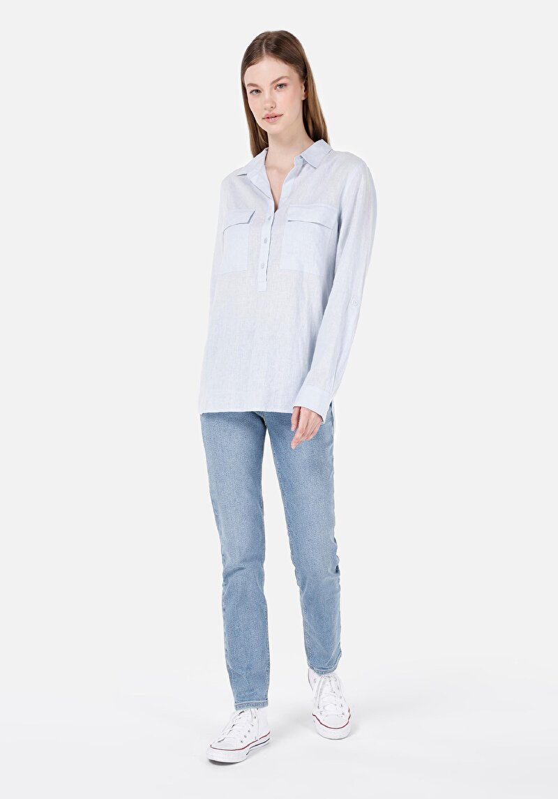 Slim Fit Kadın İndigo Jean Pantolon