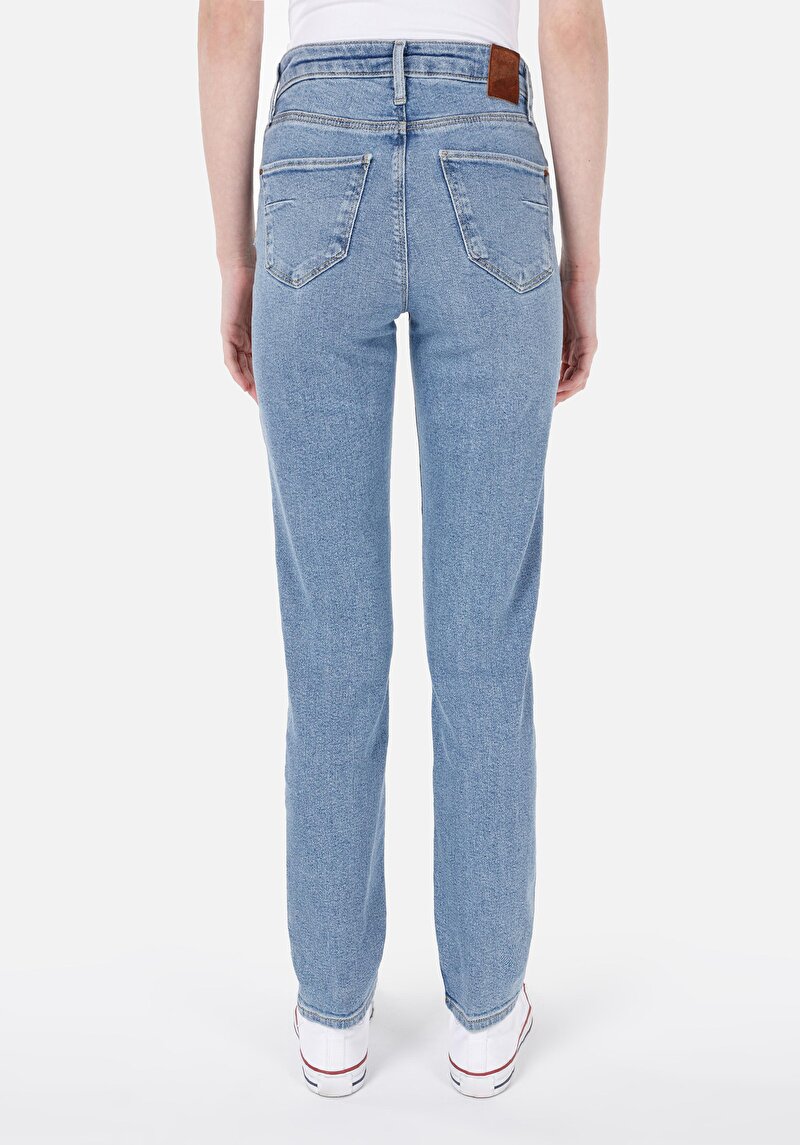 Slim Fit Kadın İndigo Jean Pantolon