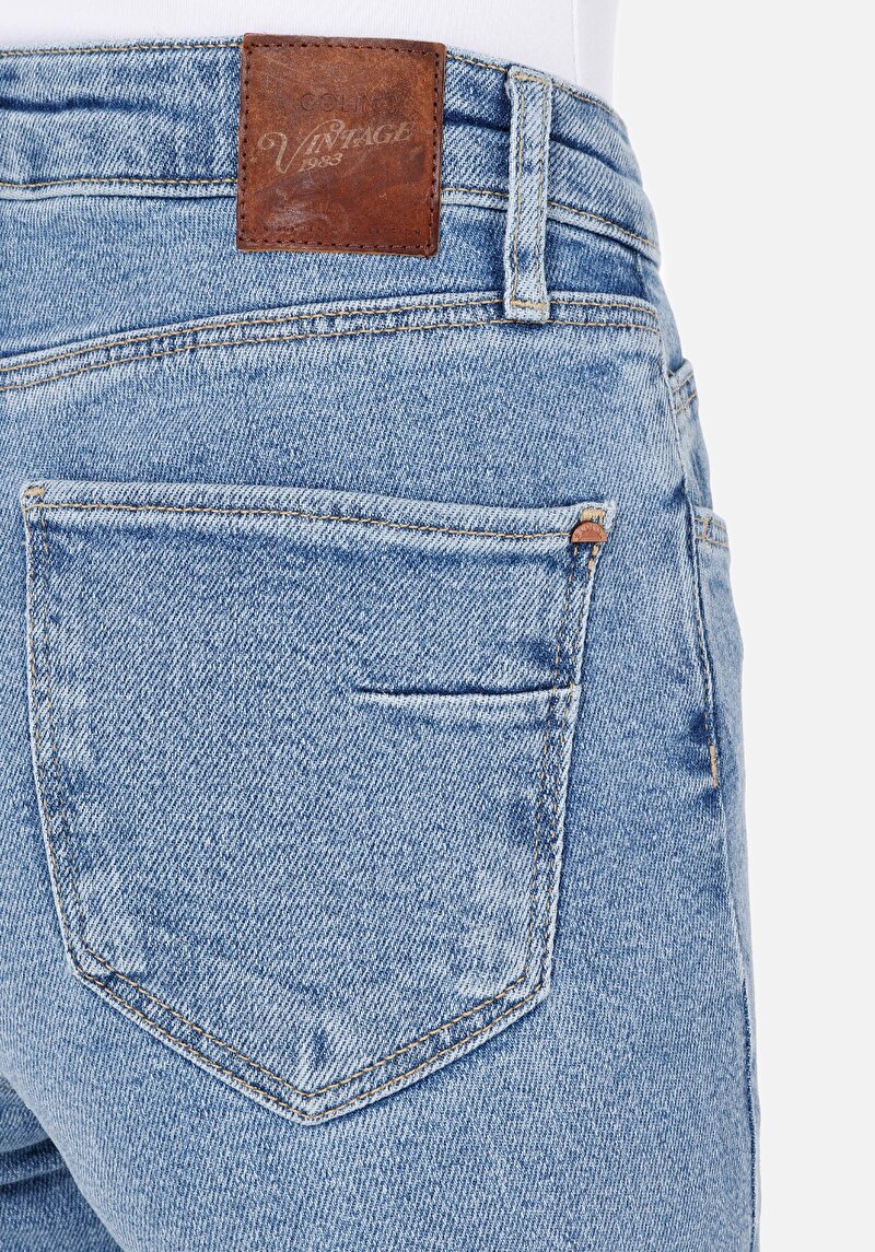 Slim Fit   Kadın İndigo Jean Pantolon