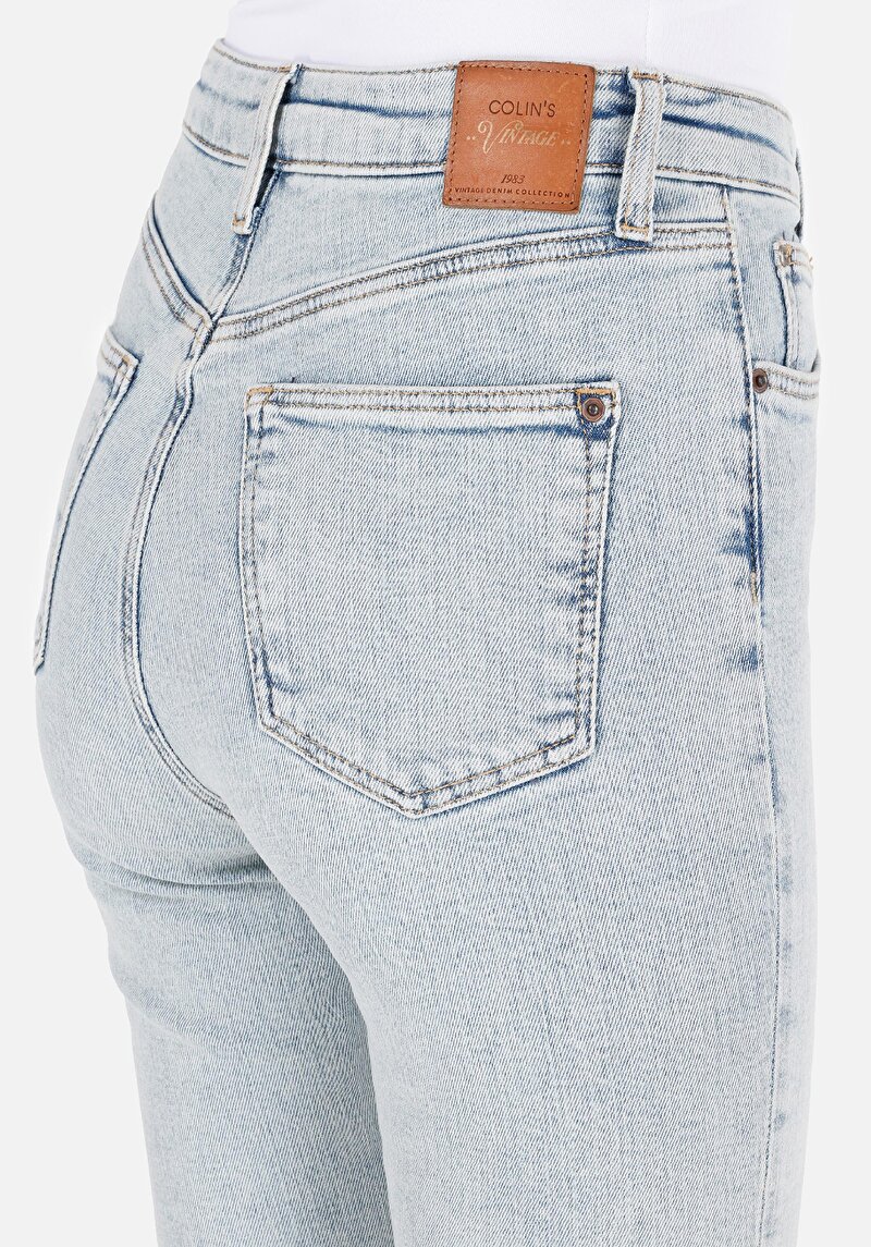 Skinny Fit   Kadın İndigo Jean Pantolon