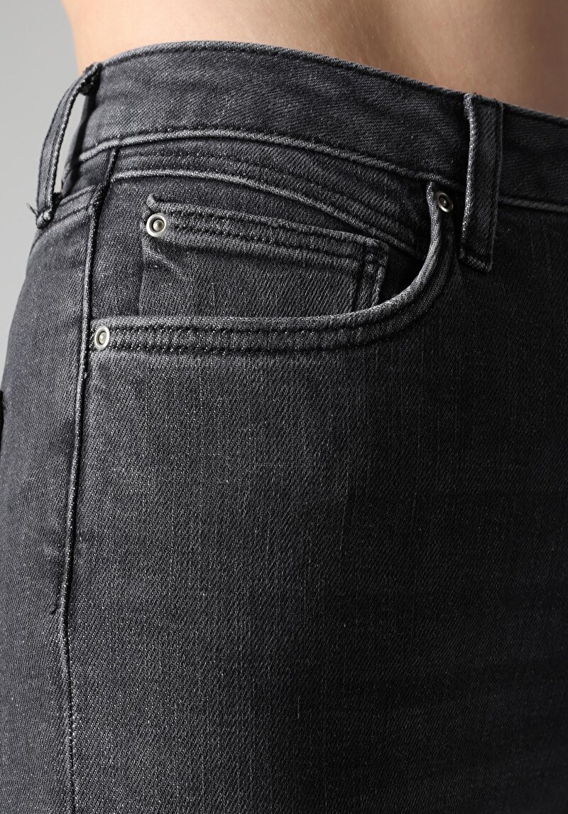 Skinny Fit Yüksek Bel Dar Paça Pamuk Kadın Denim Jean Pantolon