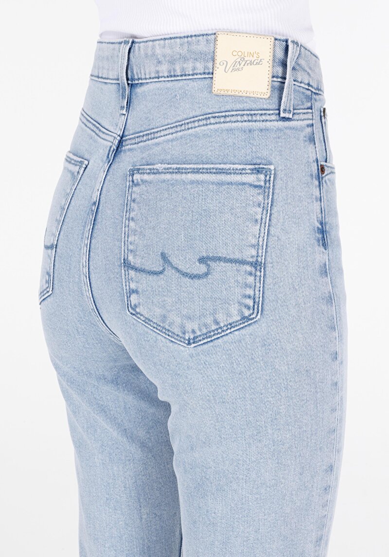 Regular Fit   Kadın İndigo Jean Pantolon