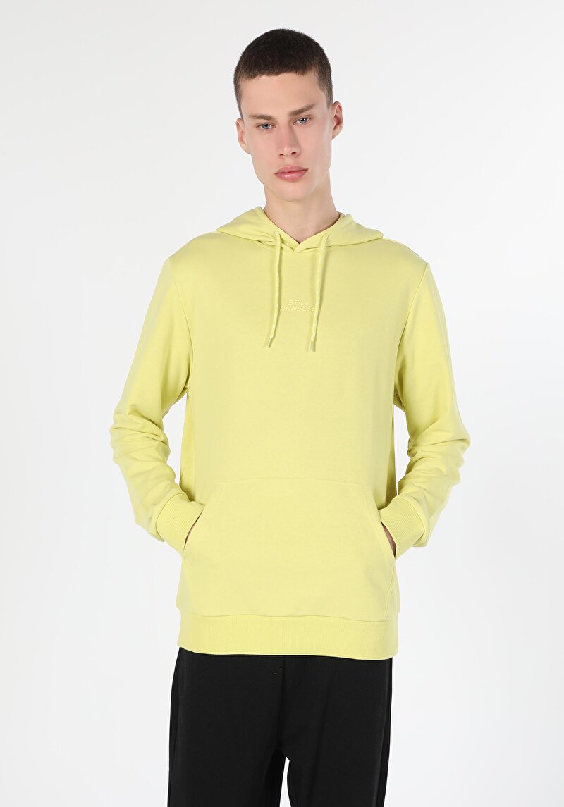 Regular Fit   Erkek Yeşil Sweatshirt