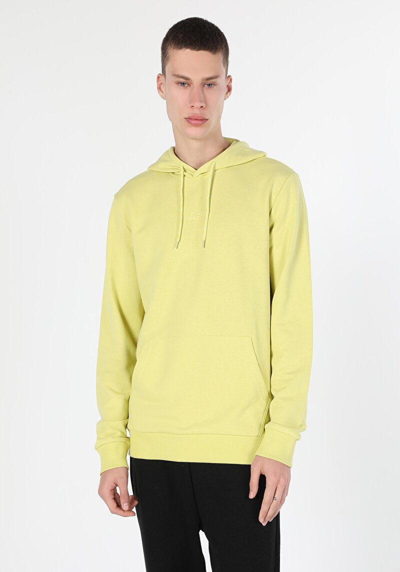 Regular Fit   Erkek Yeşil Sweatshirt