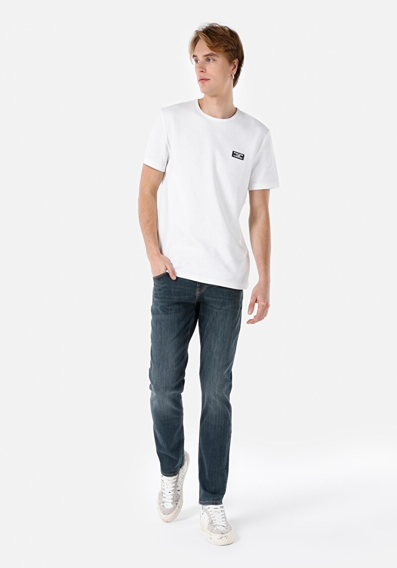 Straight Fit Erkek Yeşil Jean Pantolon