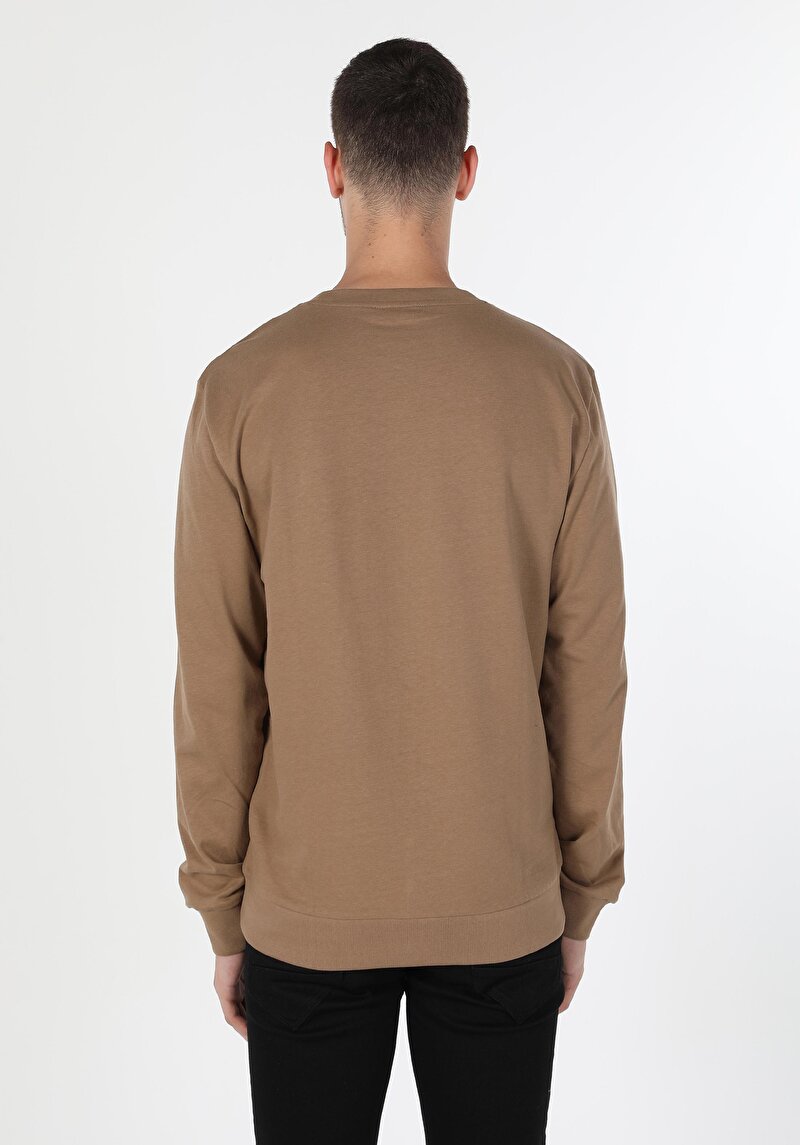 Regular Fit Erkek Bej Sweatshirt