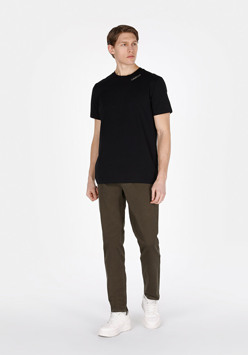Regular Fit Orta Bel Düz Paça Erkek Yeşil Pantolon