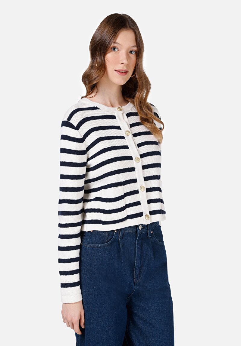 Regular Fit   Kadın Beyaz Hırka