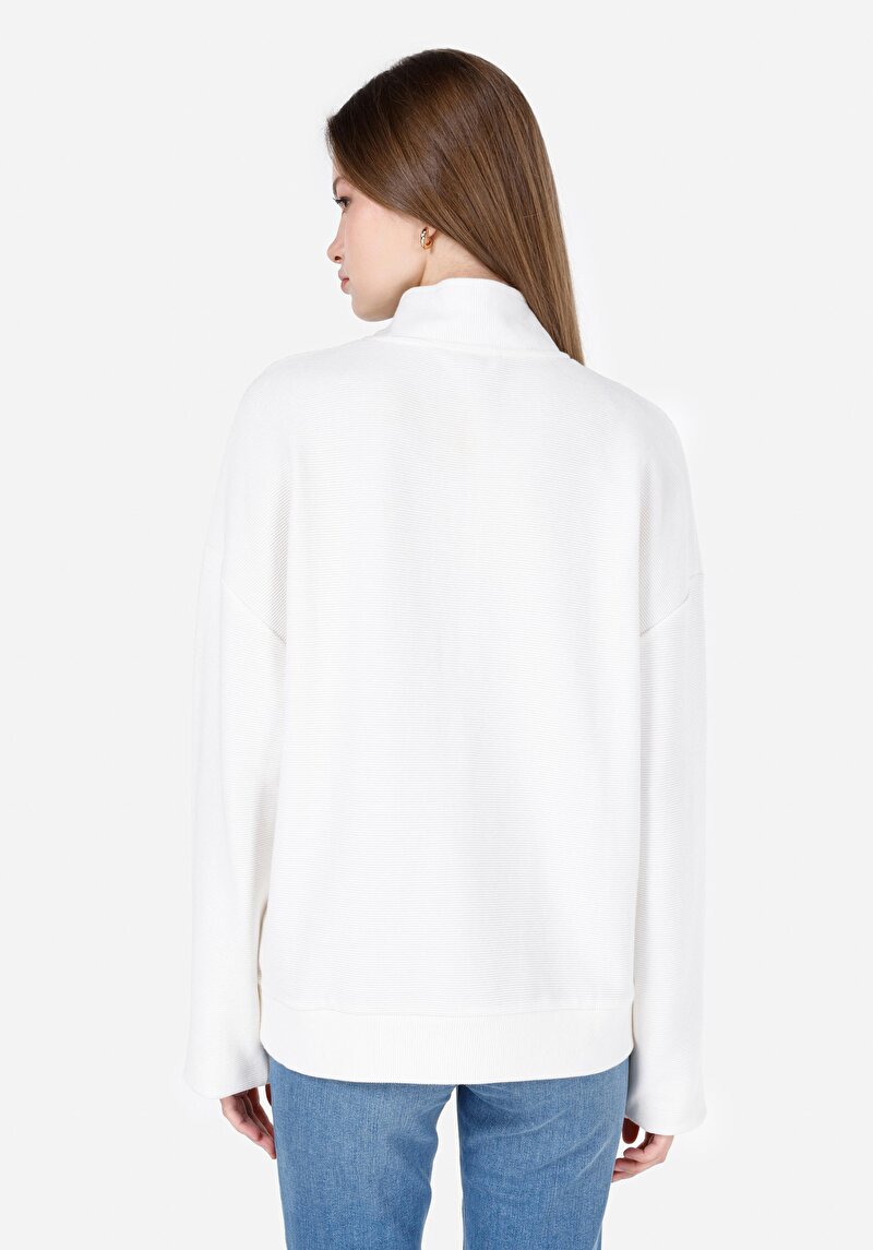 Regular Fit   Kadın Beyaz Sweatshirt