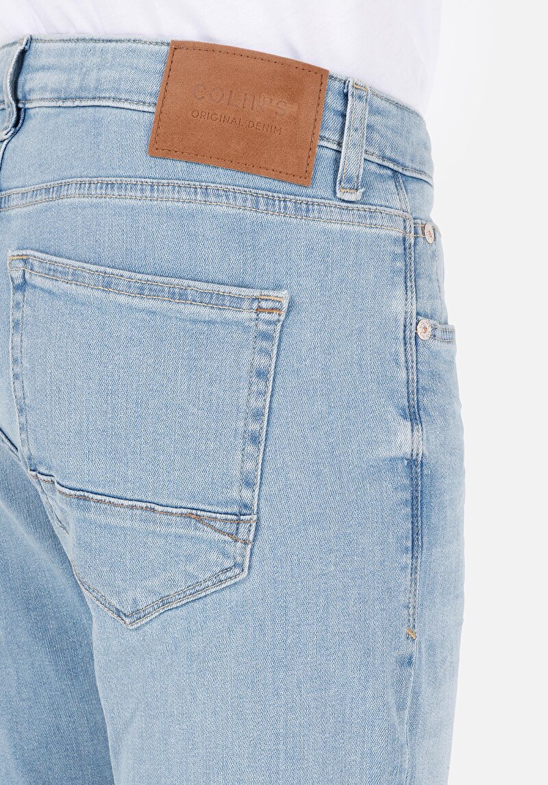 Slim Fit Pamuklu Erkek İndigo Jean Pantolon