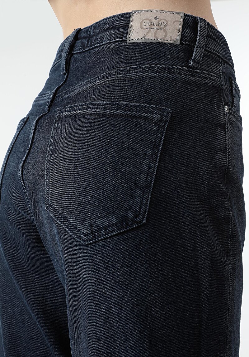 896  Marıa Mom Fit Yüksel Bel Daralan Paça Kadın Koyu Mavi Jean Pantolon Cl1061425