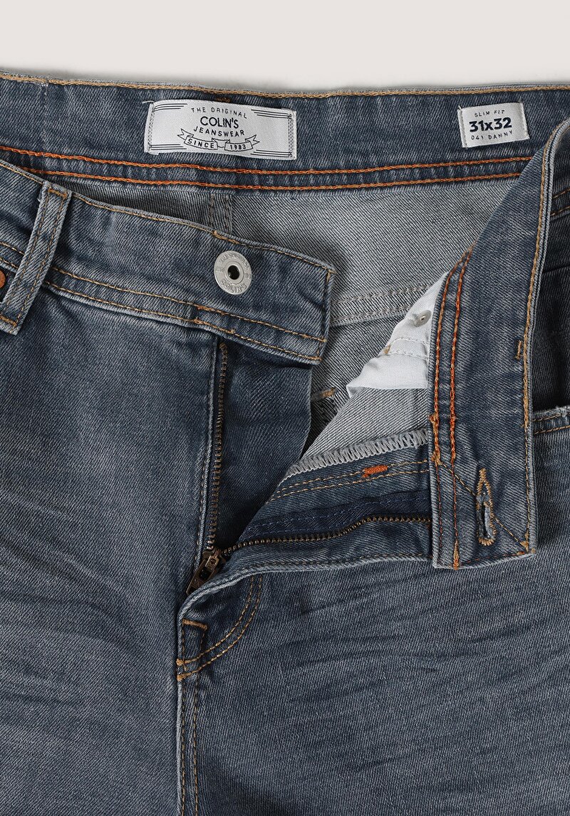 Slim Fit Düşük Bel Dar Paça Erkek İndigo Jean Pantolon