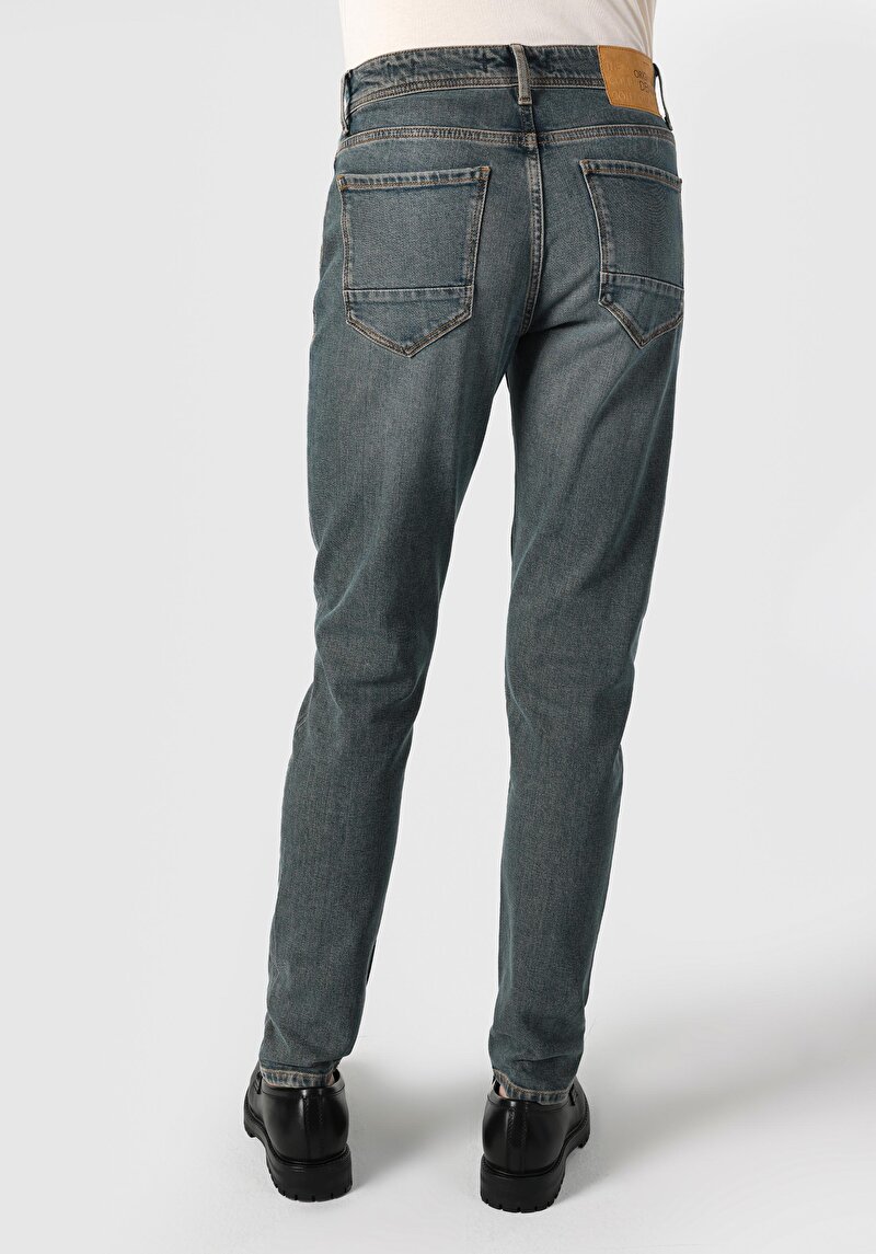 Slim Fit Düşük Bel Dar Paça Pamuk Erkek Denim Jean Pantolon