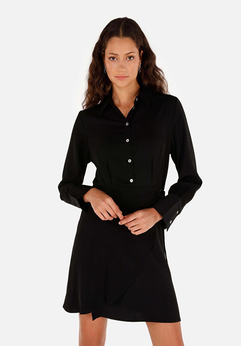 Regular Fit Kadın Siyah Elbise