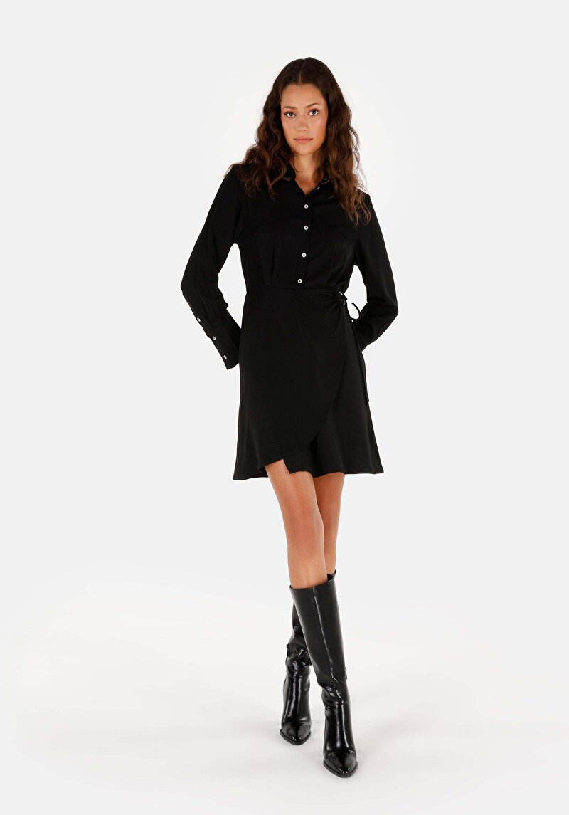 Regular Fit Kadın Siyah Elbise