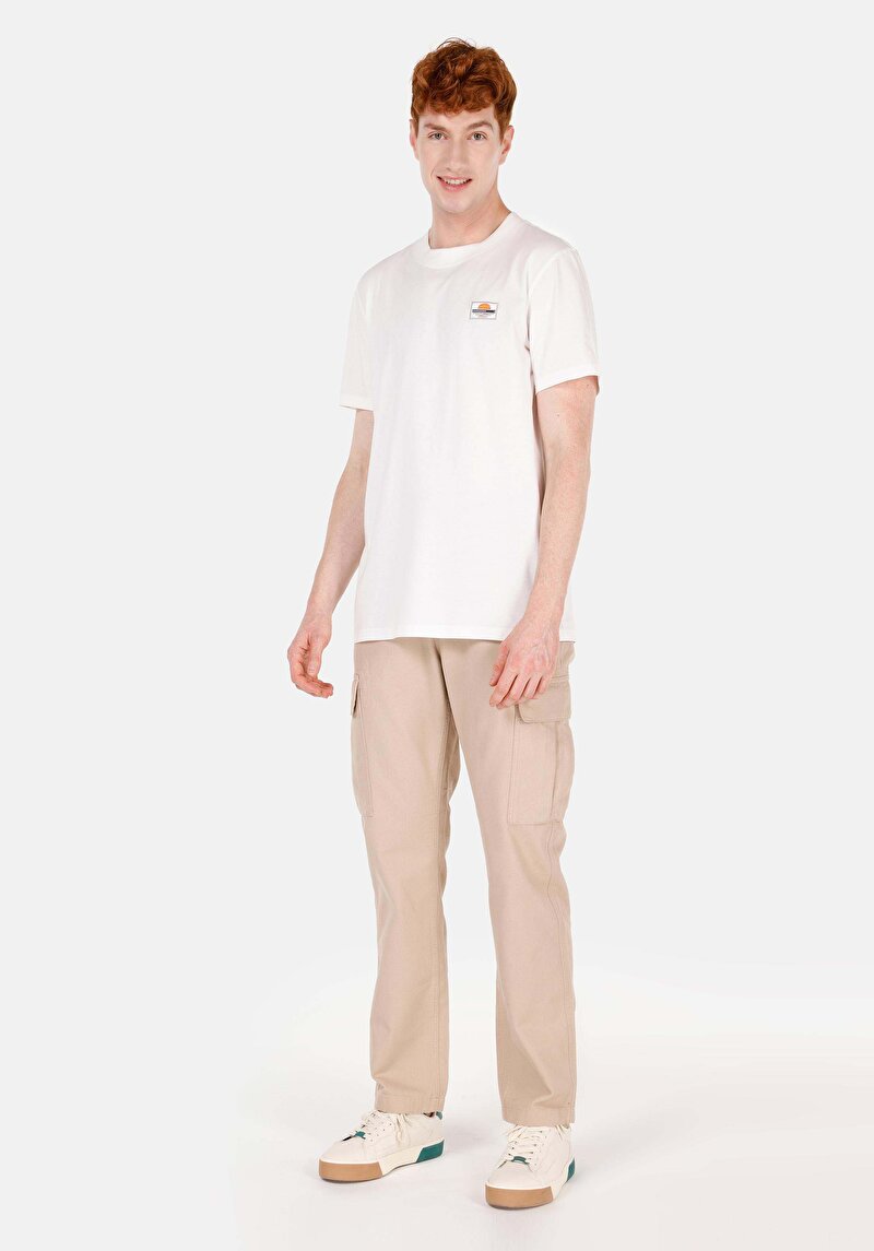 Comfort Fit Orta Bel Düz Paça Erkek Bej Pantolon