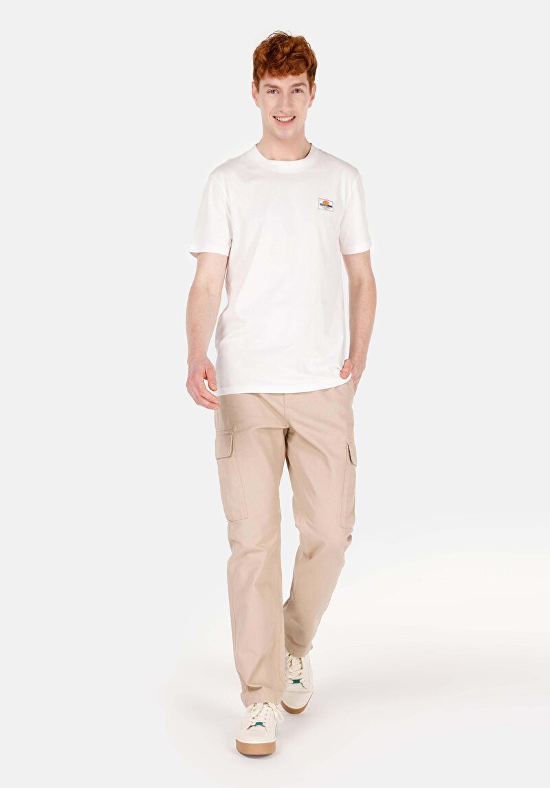 Comfort Fit Orta Bel Düz Paça Erkek Bej Pantolon