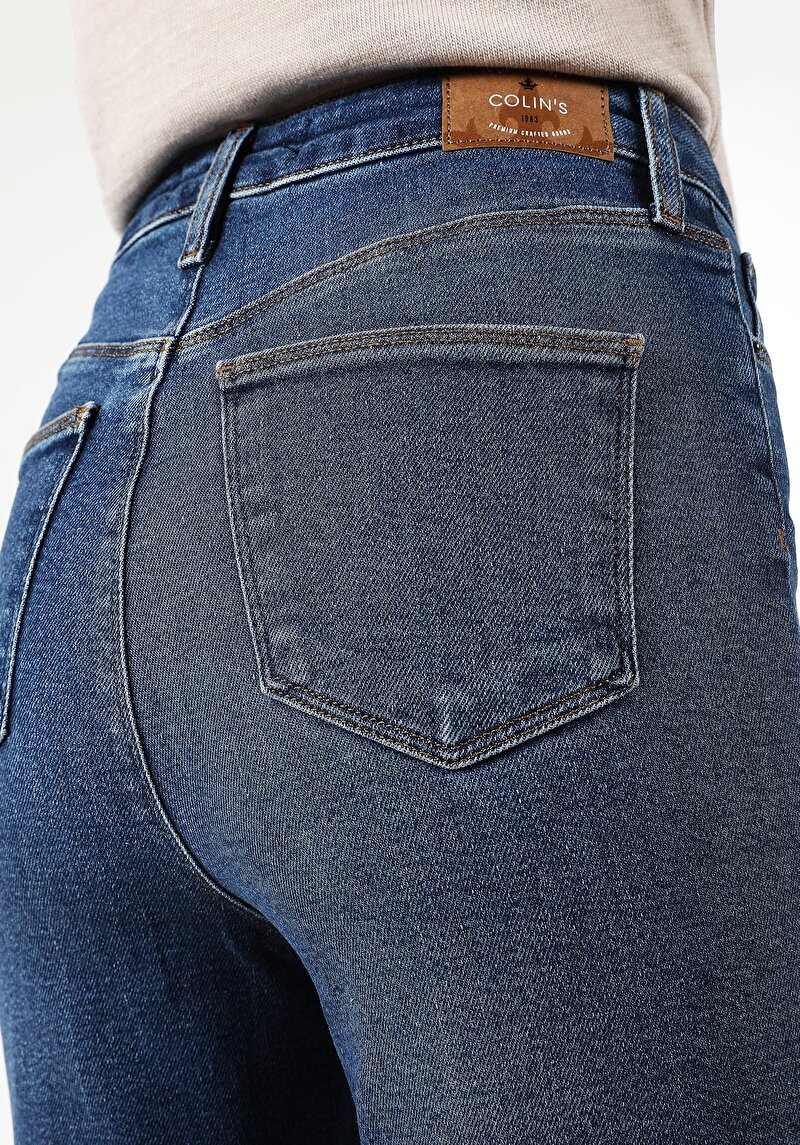 Skinny Fit Yüksel Bel Dar Paça Kadın Denim Jean Pantolon