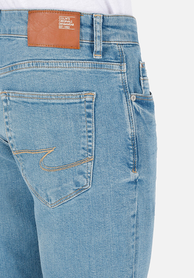 Slim Fit Düşük Bel Dar Paça Erkek İndigo Jean Pantolon