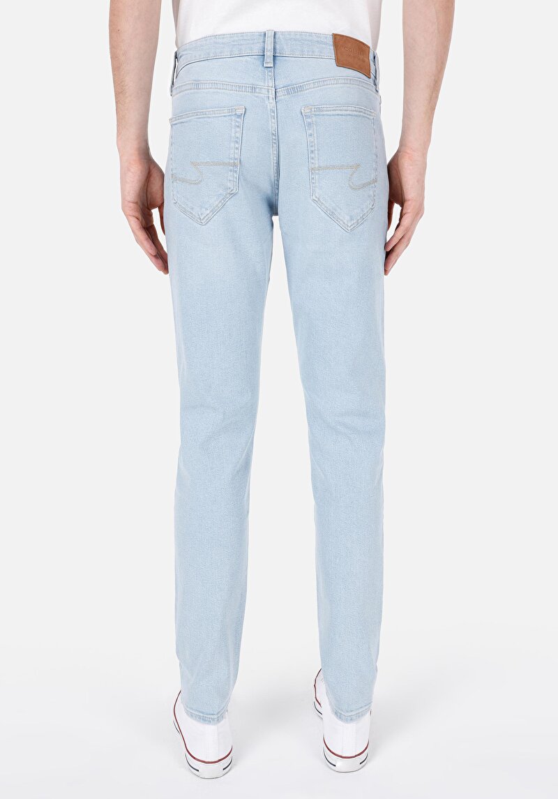 Slim Fit Erkek İndigo Jean Pantolon