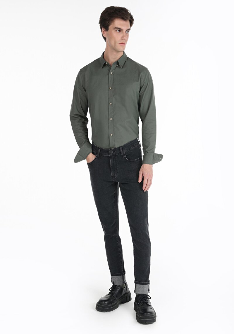 Slim Fit Düşük Bel Dar Paça Erkek Denim Jean Pantolon