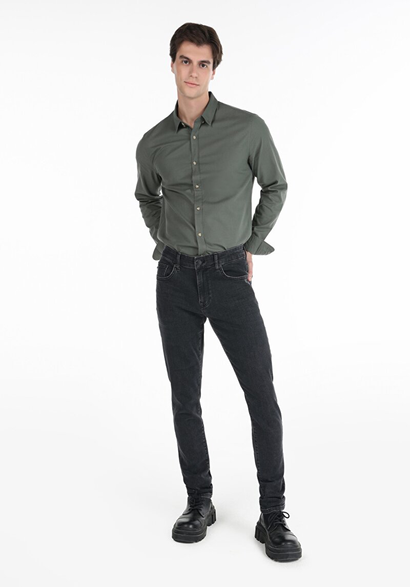 Slim Fit Düşük Bel Dar Paça Erkek Denim Jean Pantolon