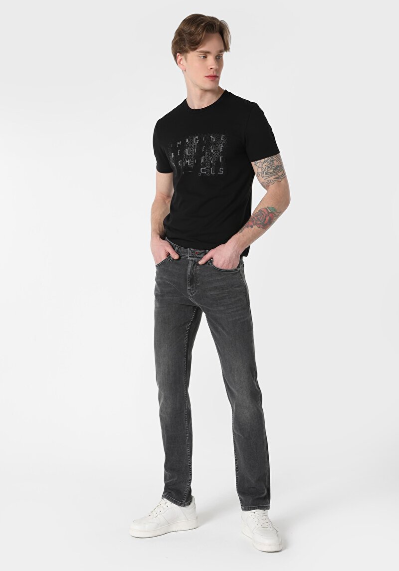 Straight Fit Düşük Bel Düz Paça Erkek İndigo Jean Pantolon