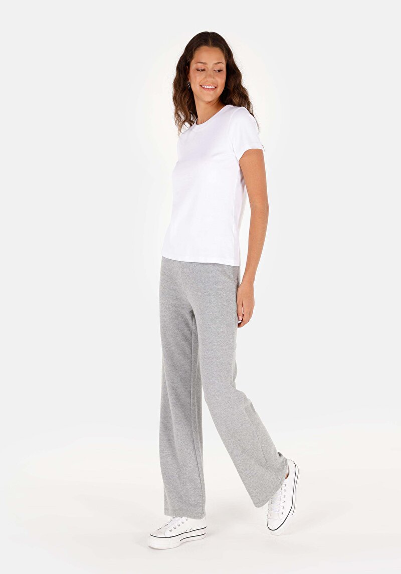 Regular Fit Orta Bel  Kadın Gri Eşofman Altı