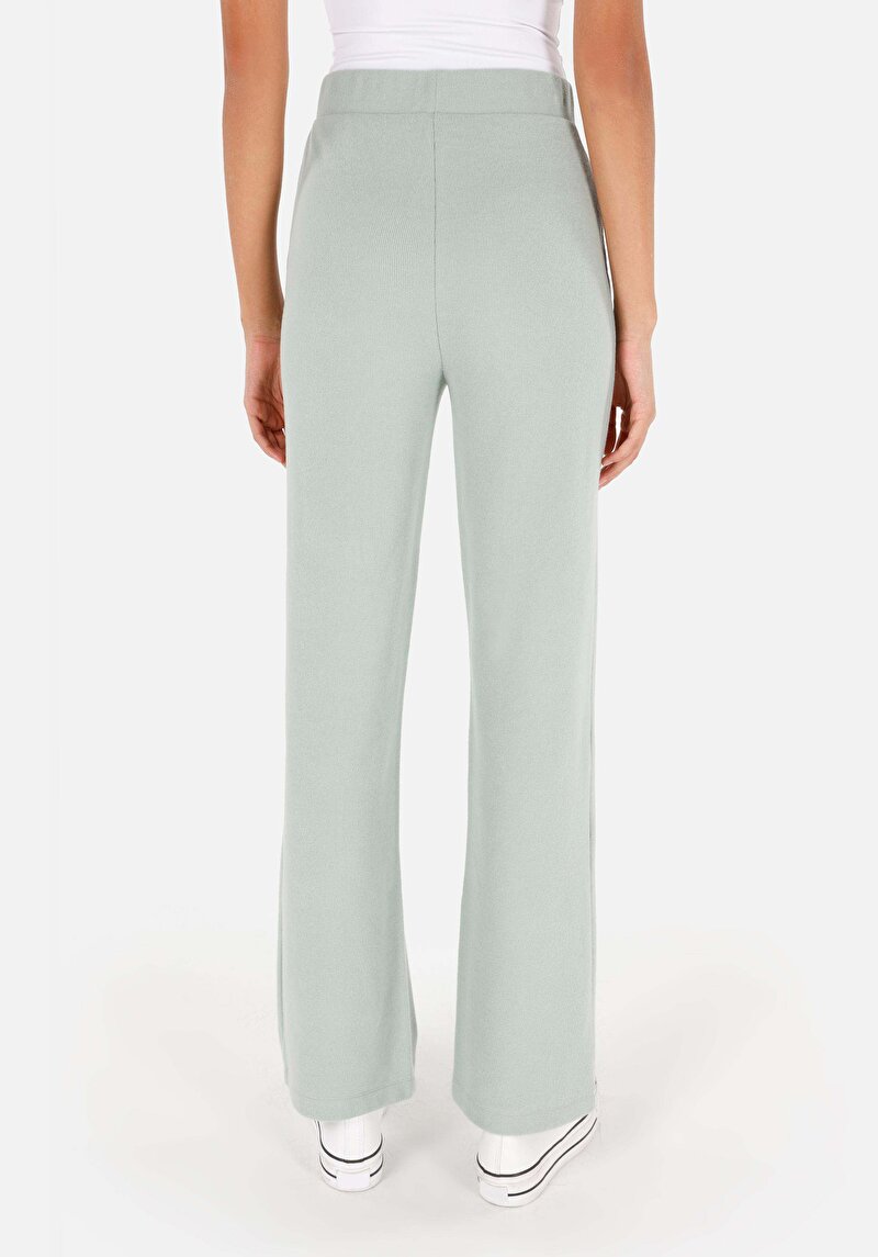 Regular Fit Orta Bel Kadın Pamuk Karışımlı Yeşil Eşofman Altı