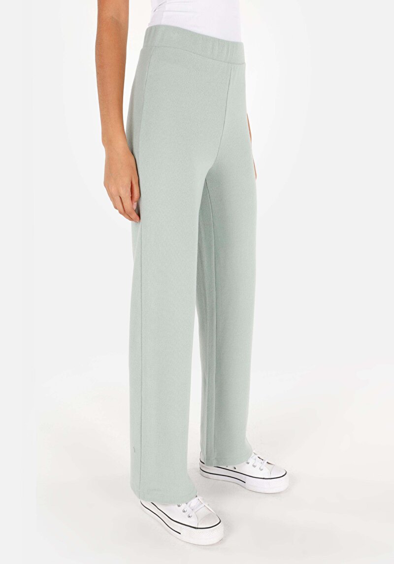 Regular Fit Orta Bel Kadın Pamuk Karışımlı Yeşil Eşofman Altı