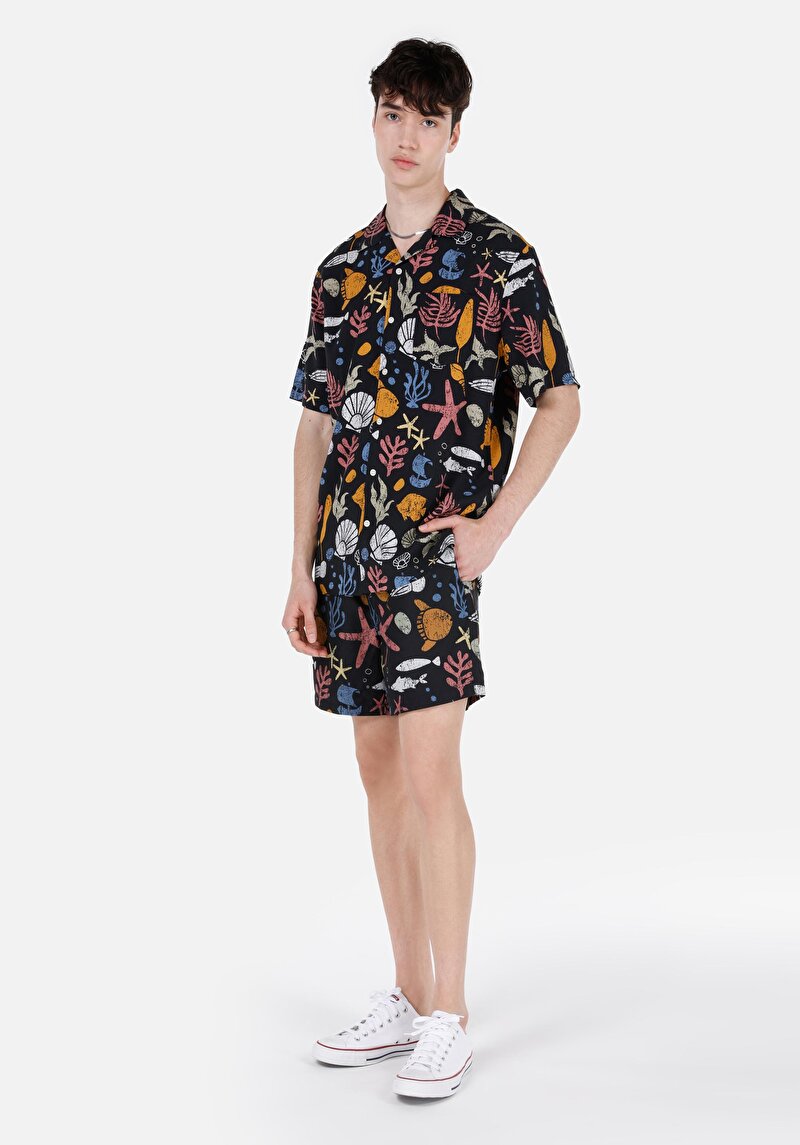 Regular Fit Erkek Siyah Deniz Şortu