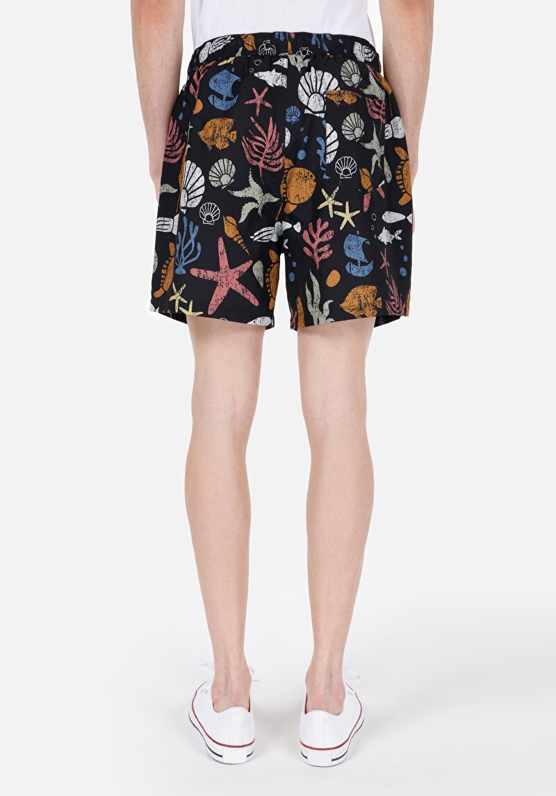 Regular Fit Erkek Siyah Deniz Şortu