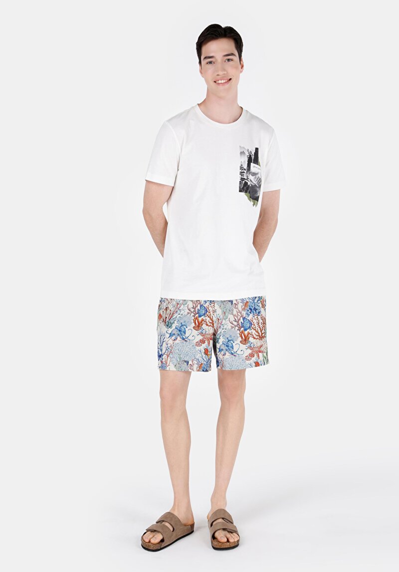 Regular Fit Erkek Bej Deniz Şortu