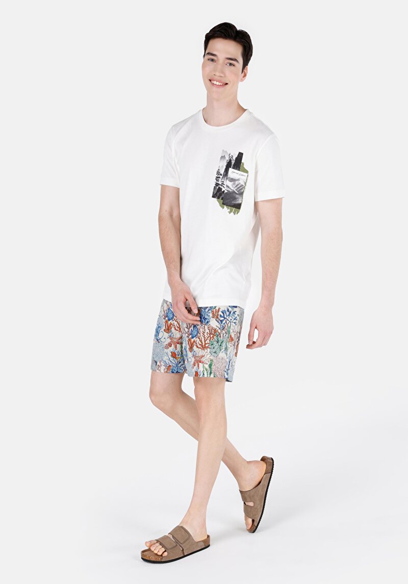 Regular Fit Erkek Bej Deniz Şortu