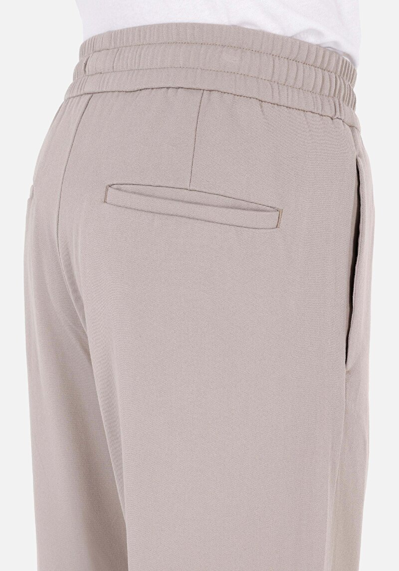 Regular Fit Orta Bel Düz Paça Erkek Bej  Pantolon