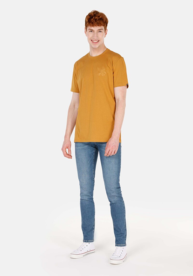 Slim Fit Düşük Bel Dar Paça Erkek İndigo Denim Jean Pantolon