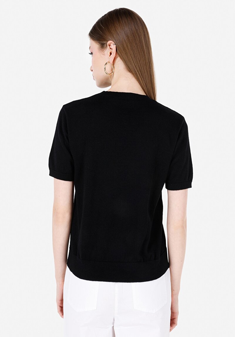 Regular Fit Kadın Siyah Kazak