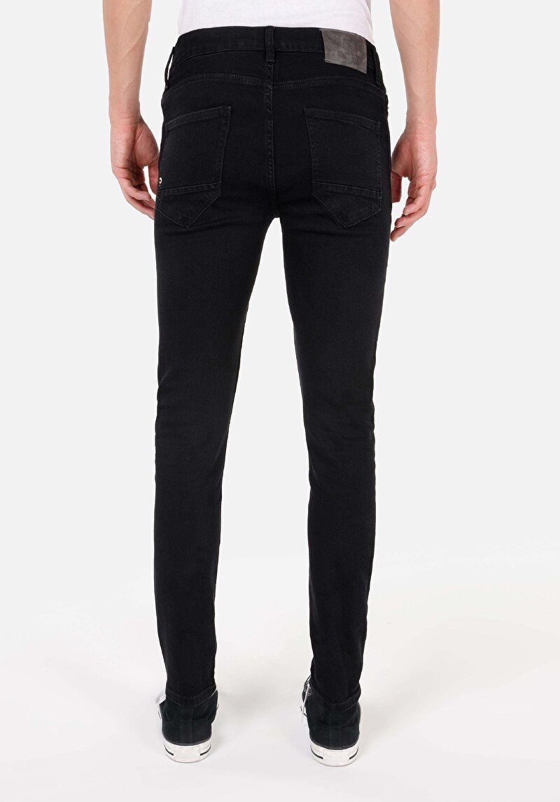 Skinny Fit Düşük Bel Dar Paça Erkek Lacivert Jean Pantolon