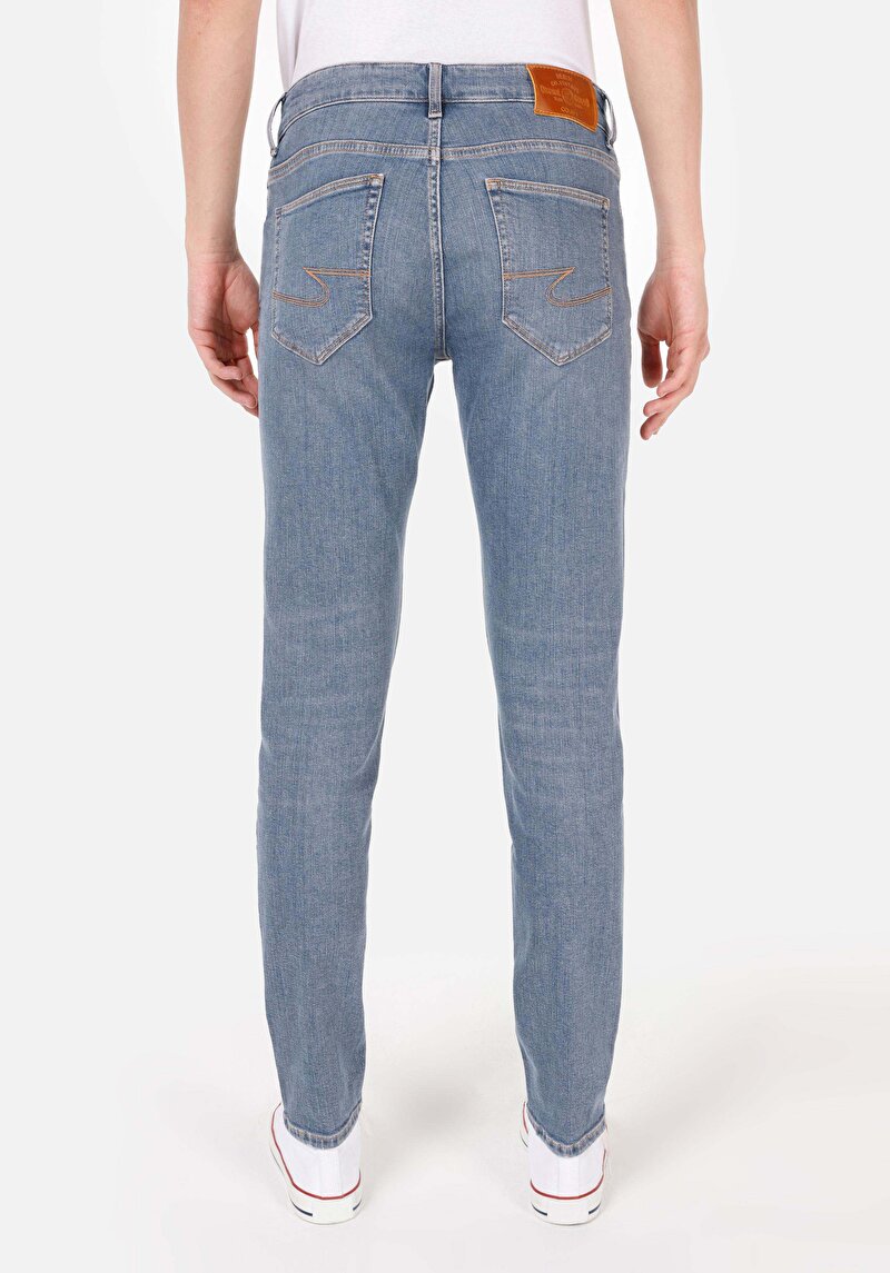 Slim Fit Düşük Bel Dar Paça Erkek Denim Jean Pantolon